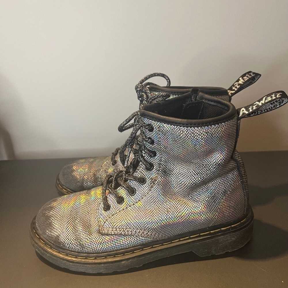 Dr. Martens kids boots iridescent size 2 preloved
